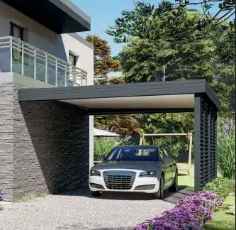 Carport en aluminium adossé