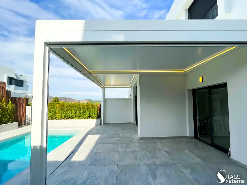 Pergola illuminée blanc