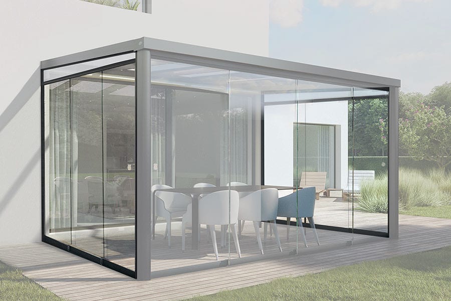Vitrage opale sur pergola
