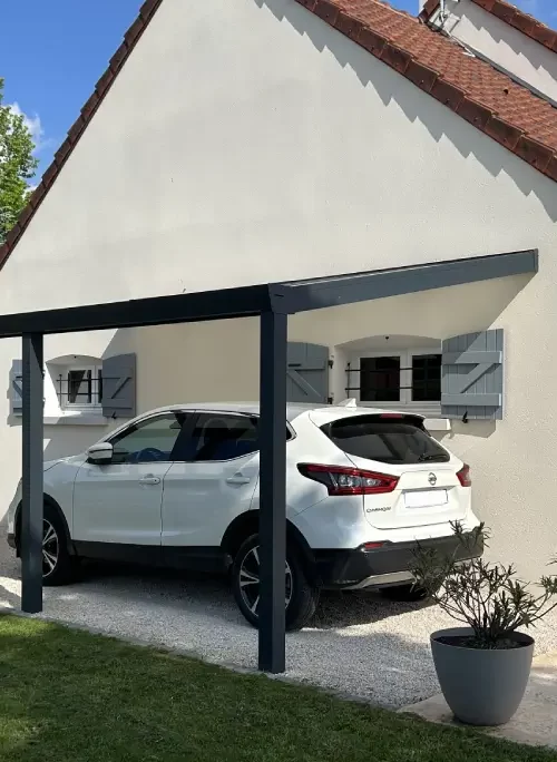 carport aluminium en pente
