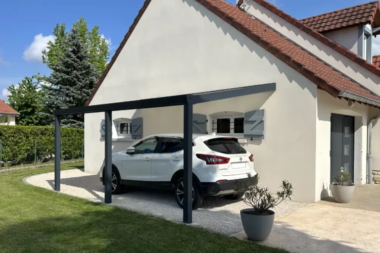 carport aluminium en pente