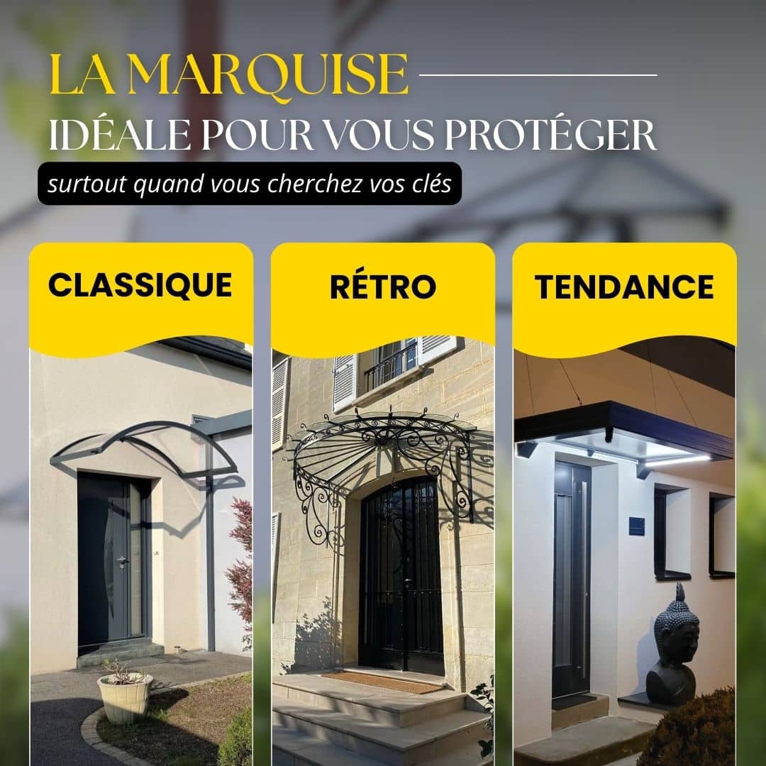 Marquise auvent porte entree Fermetures Ventoises